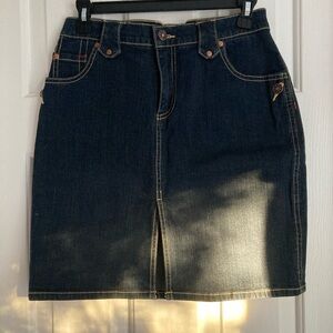 Dark Blue Denim Pencil Skirt
